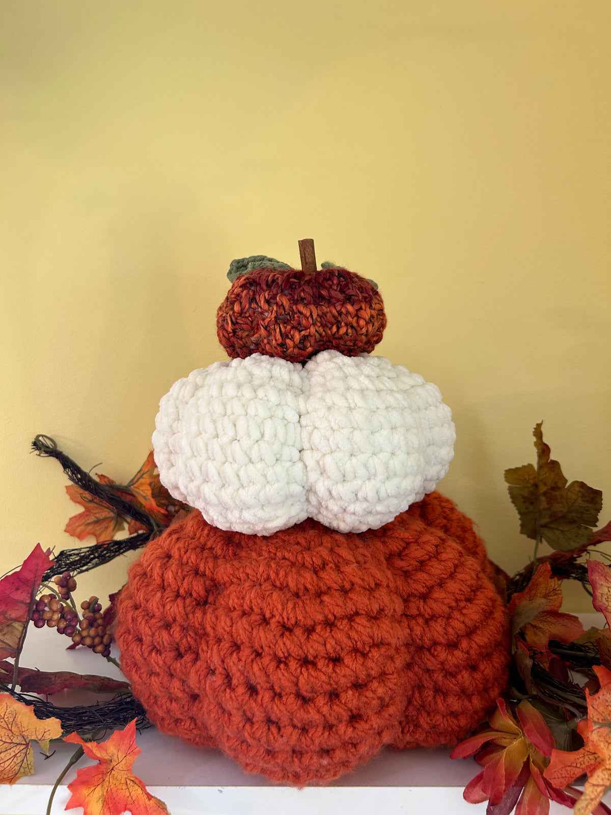 Pumpkin stack centerpiece